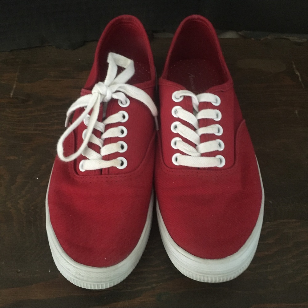 American Eagle Outfitters Canvas Sneakers Size 6 Red White